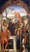 BELLINI, Giovanni Sts Christopher, Jerome and Ludwig of Toulouse oil painting artist